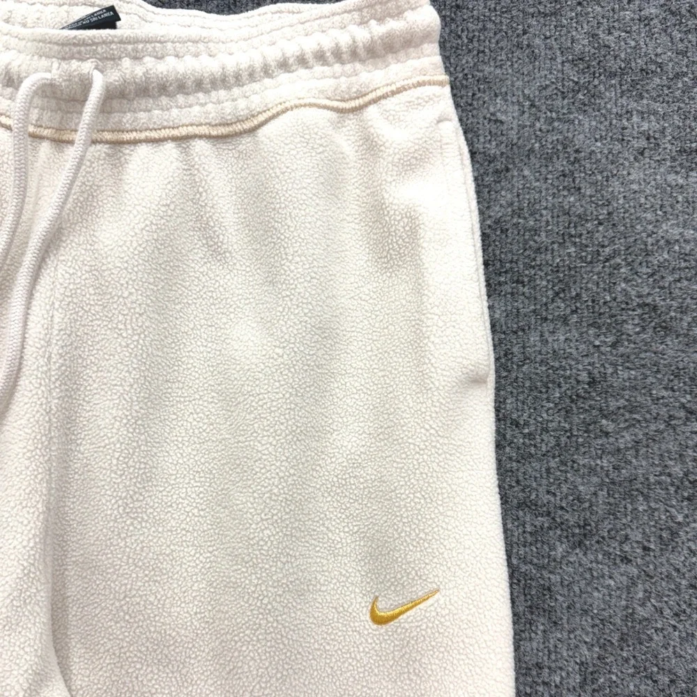 Nike Dri-FIT Fleece Joggers Women Medium Cream Off White Sweatpants Loungewear
